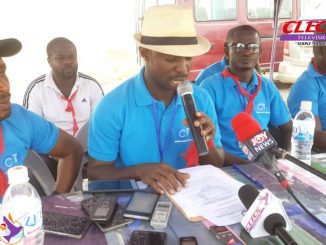 Secretary to the Concerned Citizens of Tarkwa-Nsuaem, Samuel Kwasi Asare,addressing the media